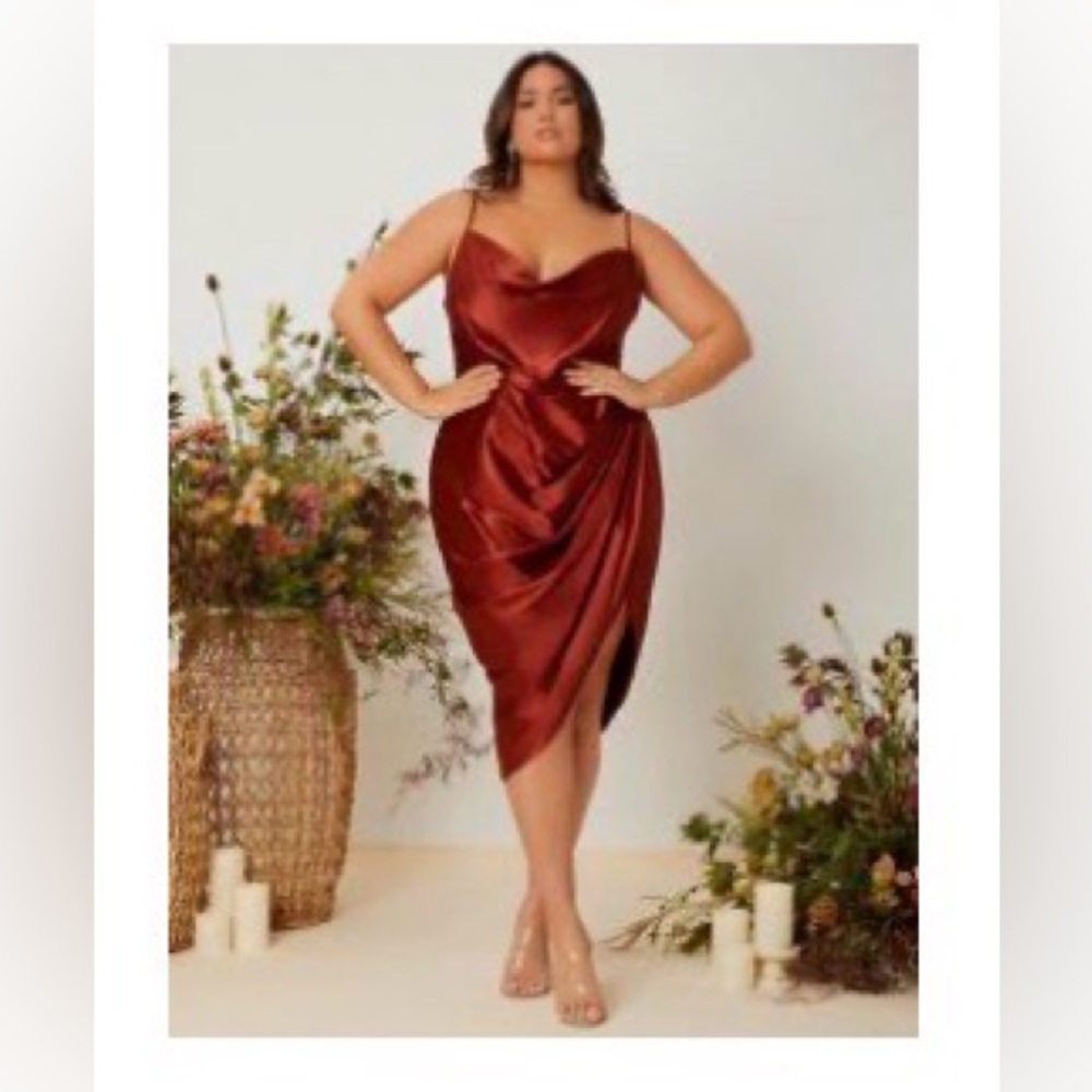 Asymmetrical Rust Dress